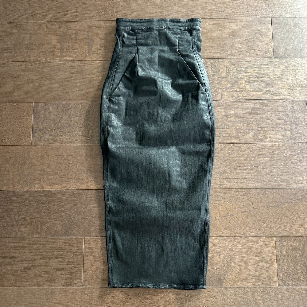 Rick Owens DRKSHDW Black Wax Maxi Skirt - Size XS